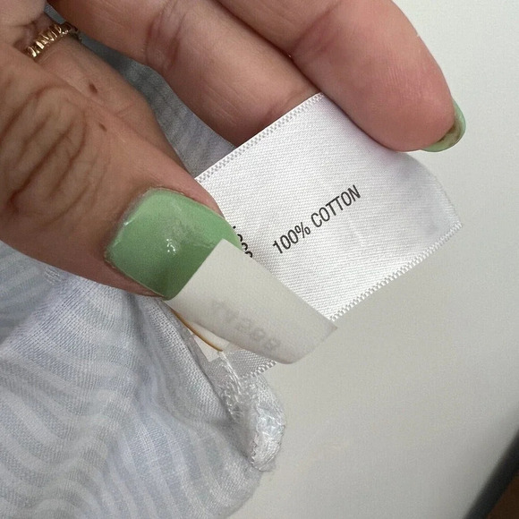 Orvis Womens Button Up Blue White Striped Cotton Shirt Tunic Collared Sz XS ** - Picture 8 of 14